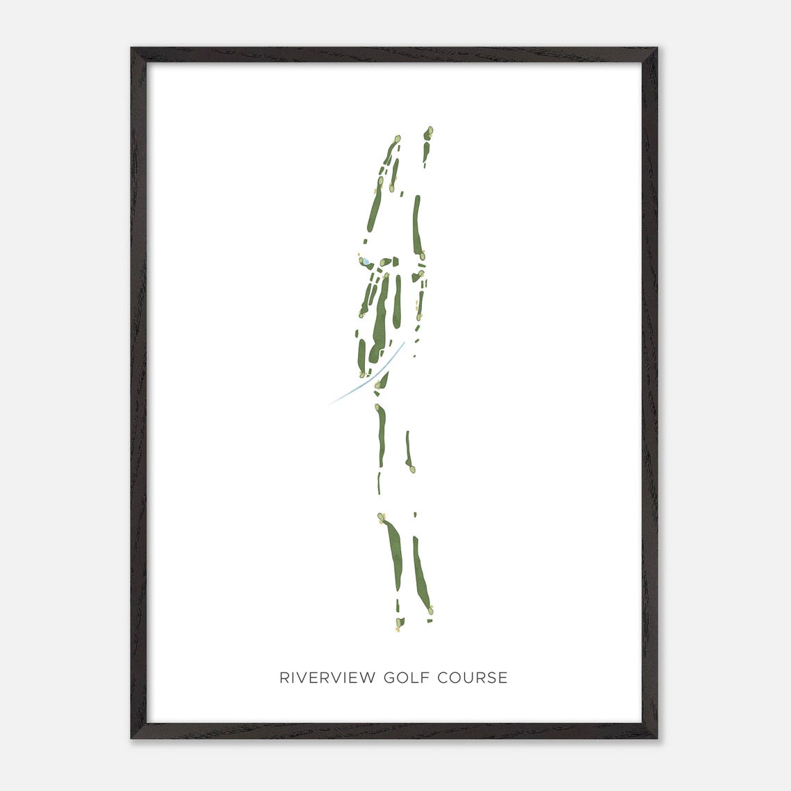 Riverview Golf Course Minimalist Watercolor Fairway Map Poster - Image 3