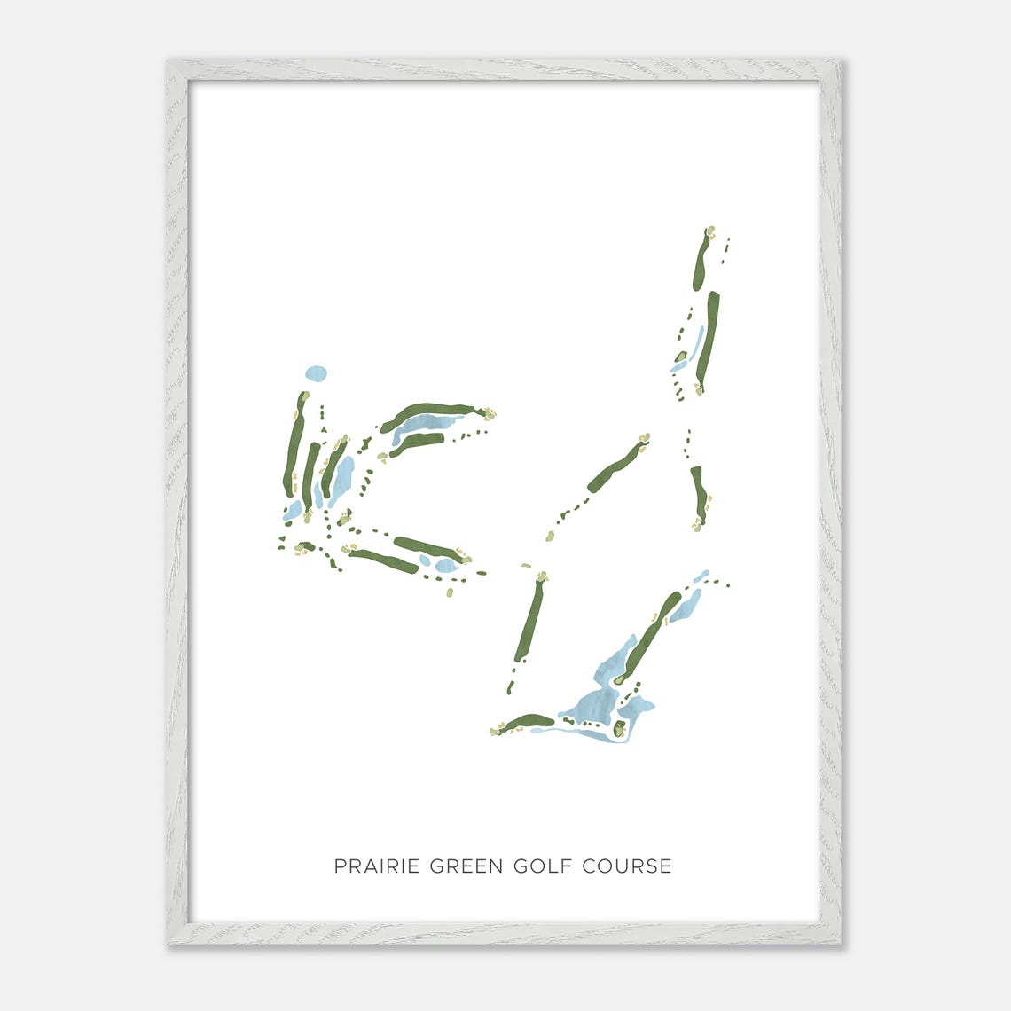 Prairie Green Golf Course South Dakota Modern Watercolor Map Poster - Image 2