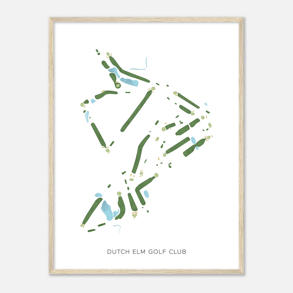 Dutch Elm Golf Club Modern Watercolor Golf Course Map Art Poster - Image 2