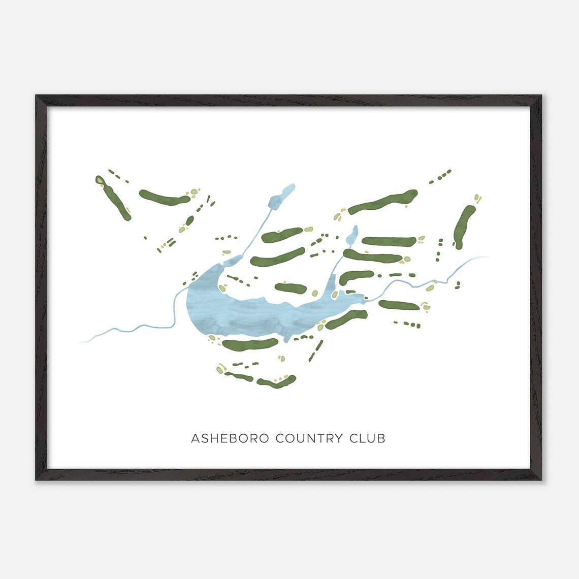 Asheboro Country Club Golf Course Watercolor Layout Map Art Poster Gift - Image 5