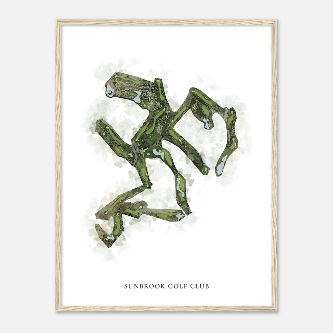Sunbrook Golf Club Classic Watercolor Map Golfer Gift Poster - Image 2