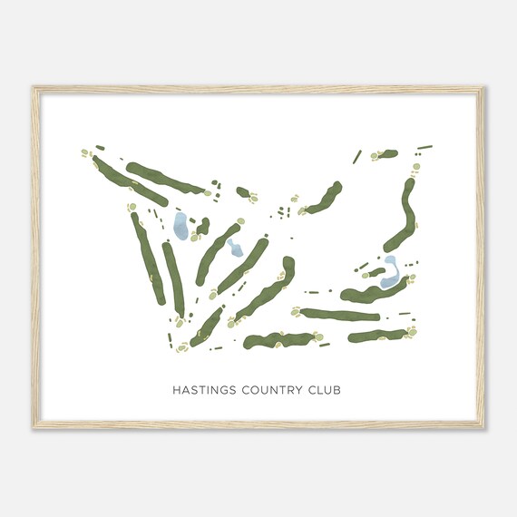Hastings Country Club Minnesota Modern Watercolor Map Golfer Gift Golf Wall Art Golf Poster Print Course Layout