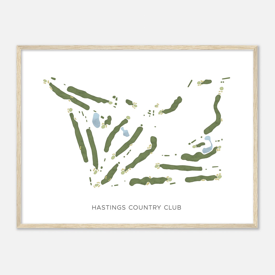 Hastings Country Club Watercolor Aerial Golf Map Golfer Gift Print