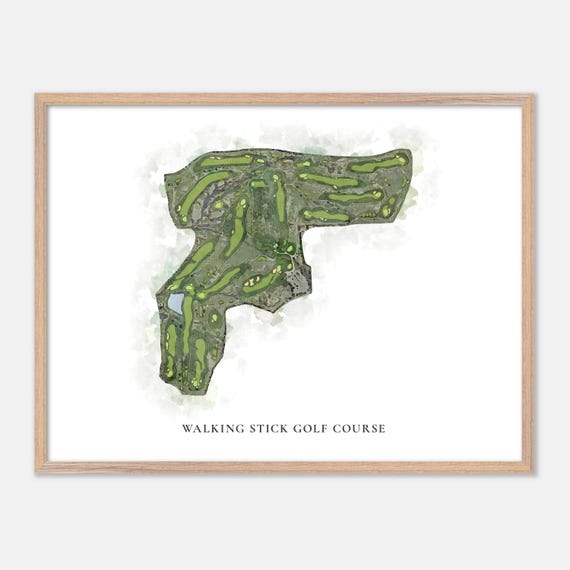 Walking Stick Golf Course In Pueblo Colorado Classic Watercolor Map Golfer Gift Golf Wall Art Golf Poster Print Course Layout