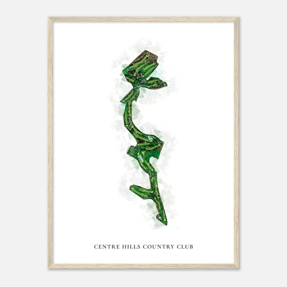 Centre Hills Country Club Pennsylvania Classic Watercolor Map Golfer Gift Golf Wall Art Golf Poster Print Course Layout