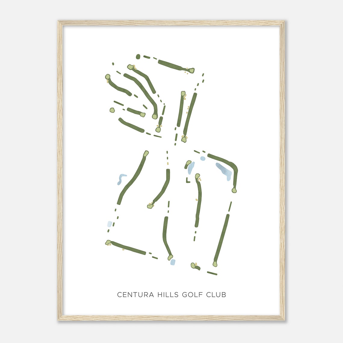 Centura Hills Golf Club Minimalist Watercolor Course Map Wall Art