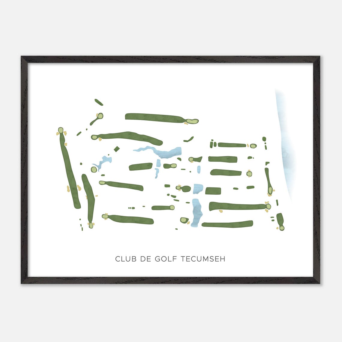 Club De Golf Tecumseh Modern Minimalist Watercolor Golf Map Poster - Image 4