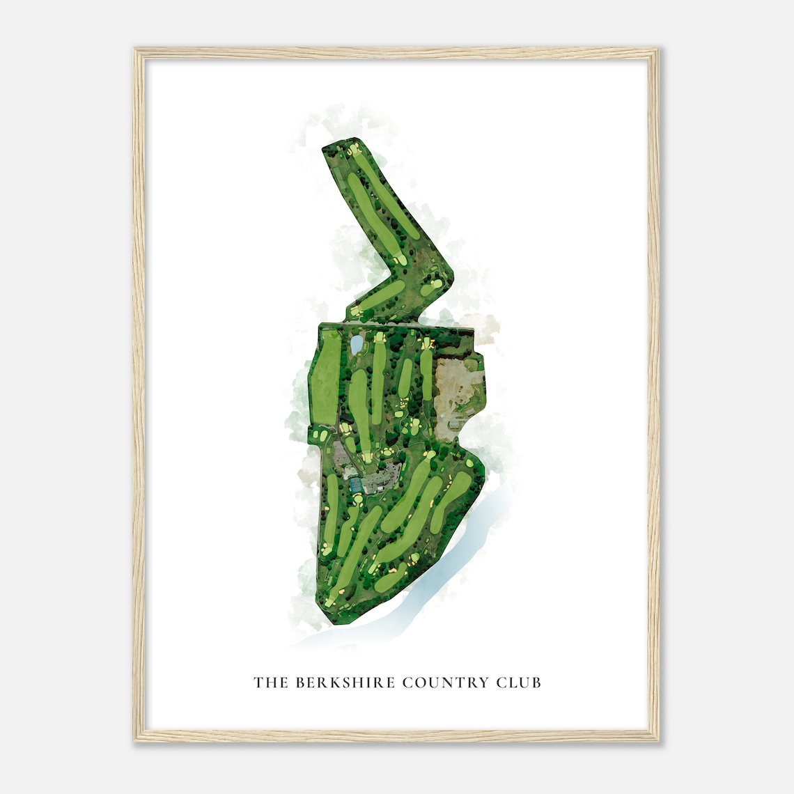 The Berkshire Country Club Classic Watercolor Aerial Course Map Poster - Image 2