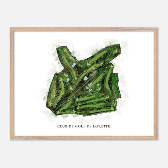 Club de Golf de Lorette Classic Watercolor Course Map Poster
