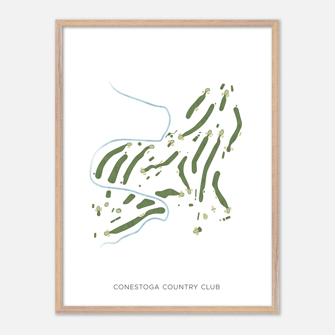 Conestoga Country Club Pennsylvania Modern Watercolor Map Poster - Image 2