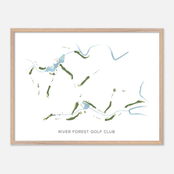 River Forest Golf Club In Forsyth Georgia Modern Watercolor Map Golfer Gift Golf Wall Art Golf Poster Print Course Layout