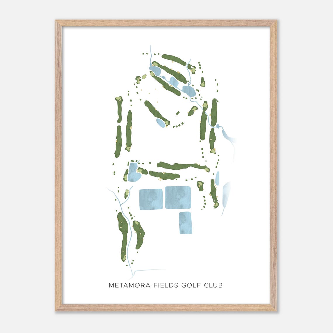 Metamora Fields Golf Club Illinois Watercolor Fairway Map Gift Poster - Image 2