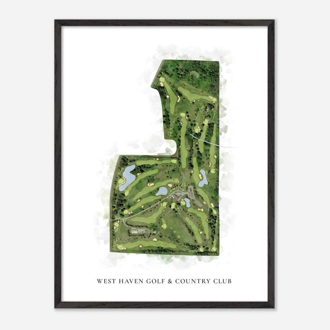 West Haven Golf and Country Club London Canada Watercolor Map Poster - Image 2