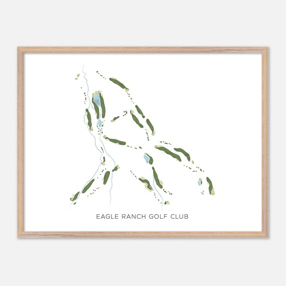 Eagle Ranch Golf Club Eagle Colorado Modern Watercolor Golf Map Poster