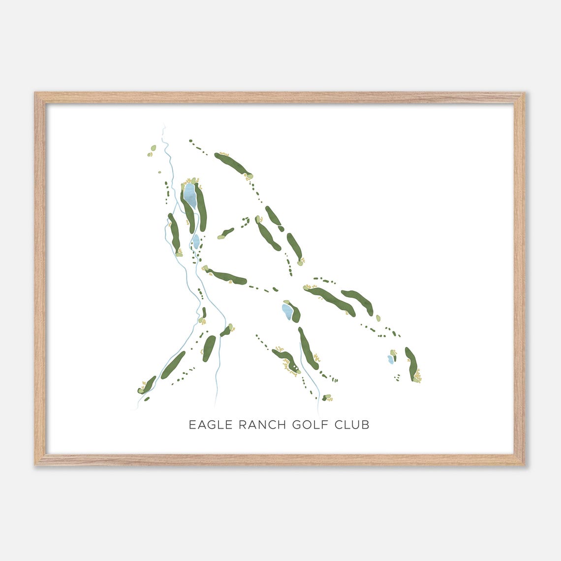Eagle Ranch Golf Club Eagle Colorado Modern Watercolor Golf Map Poster