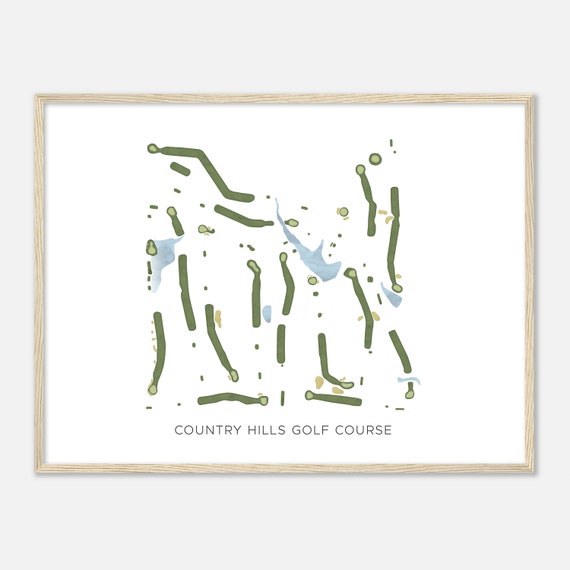 Country Hills Golf Course Illinois Modern Watercolor Map Golfer Gift Golf Wall Art Golf Poster Print Course Layout