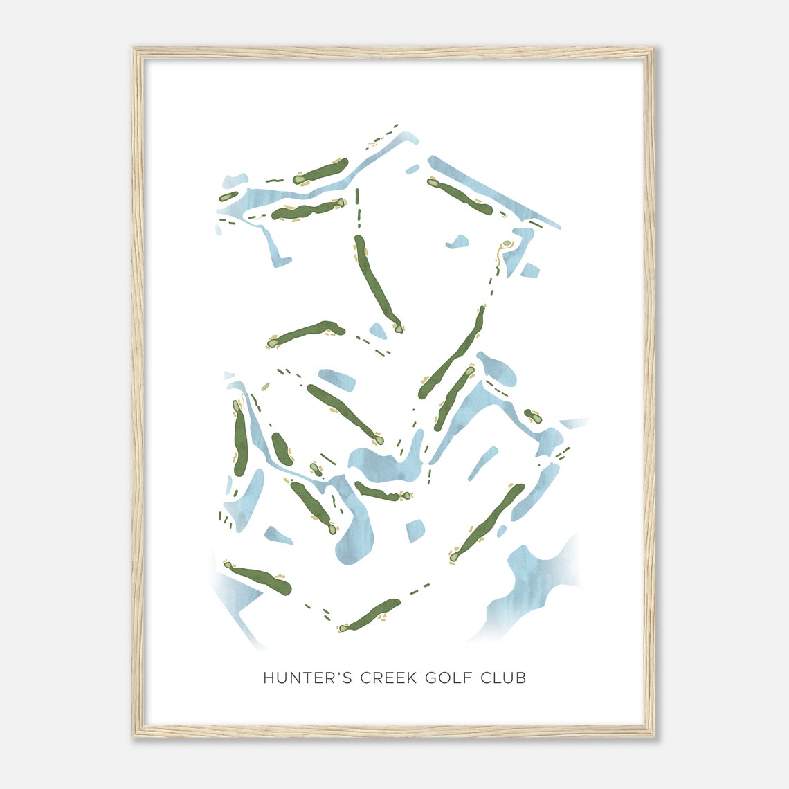 Hunters Creek Golf Club Minimalist Golf Course Layout Poster