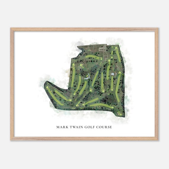 Mark Twain Golf Course In Elmira New York Classic Watercolor Map Golfer Gift Golf Wall Art Golf Poster Print Course Layout