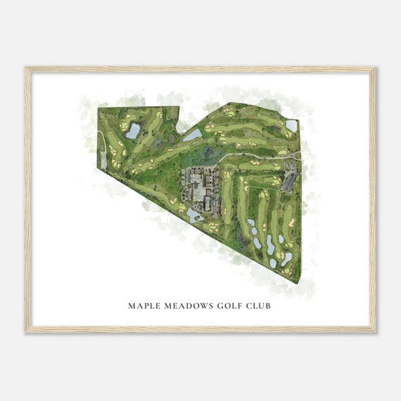 Maple Meadows Golf Club Illinois Classic Watercolor Map Golfer Gift Golf Wall Art Golf Poster Print Course Layout