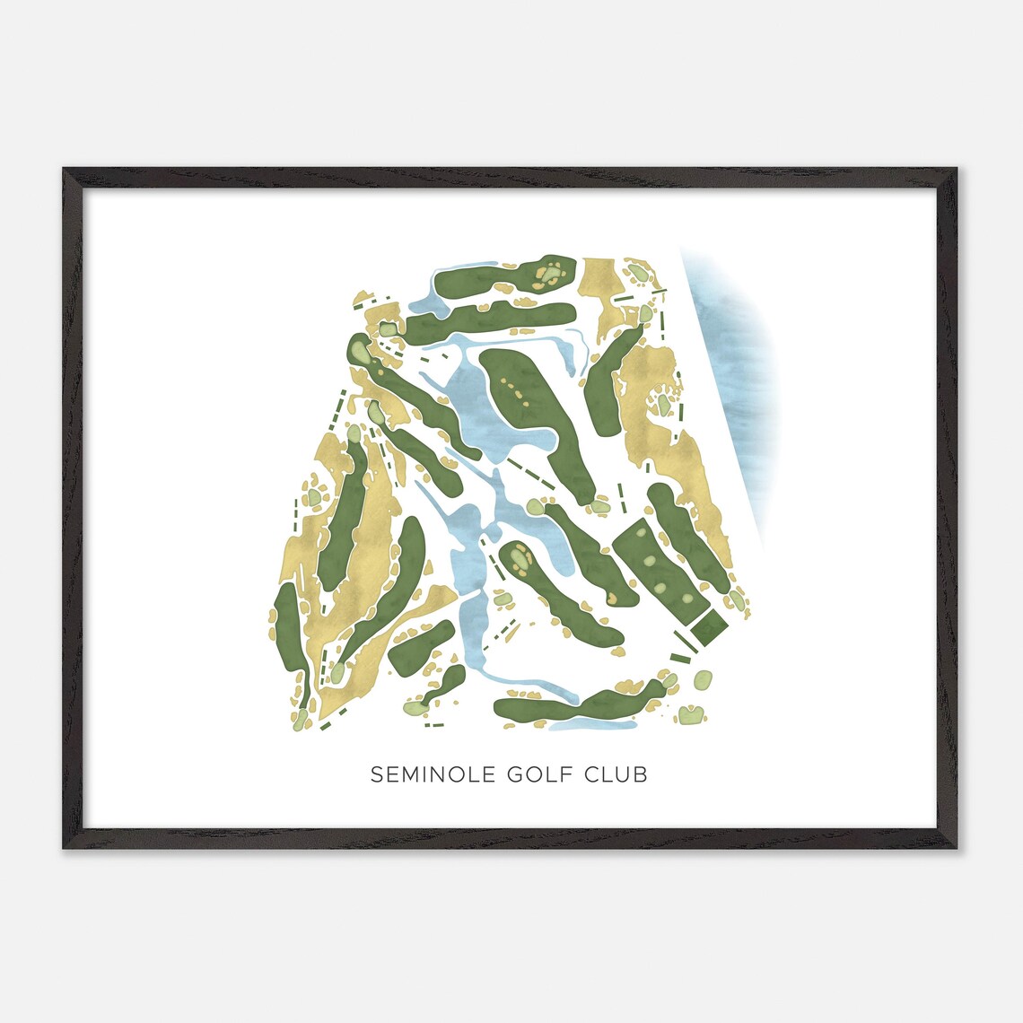 Seminole Golf Club, Juno Beach Florida Watercolor Map - Image 5
