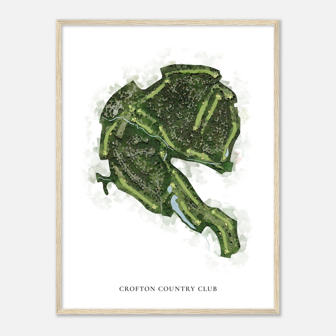 Crofton Country Club Classic Watercolor Golf Course Map Poster