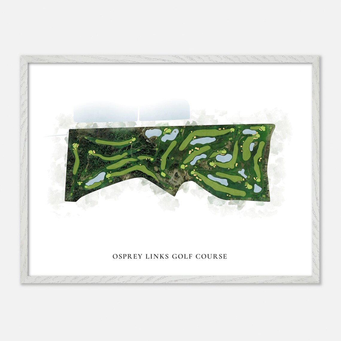 Osprey Links Golf Course Callander Canada Classic Watercolor Golf Map Poster - Image 3