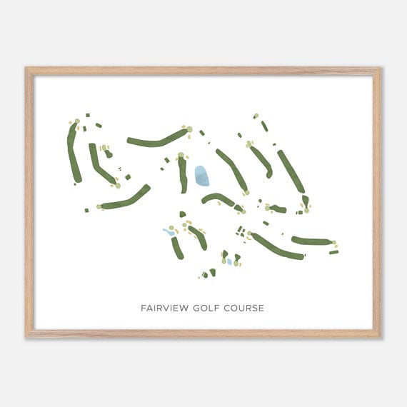 Fairview Golf Course In Lebanon Pennsylvania Modern Watercolor Map Golfer Gift Golf Wall Art Golf Poster Print Course Layout