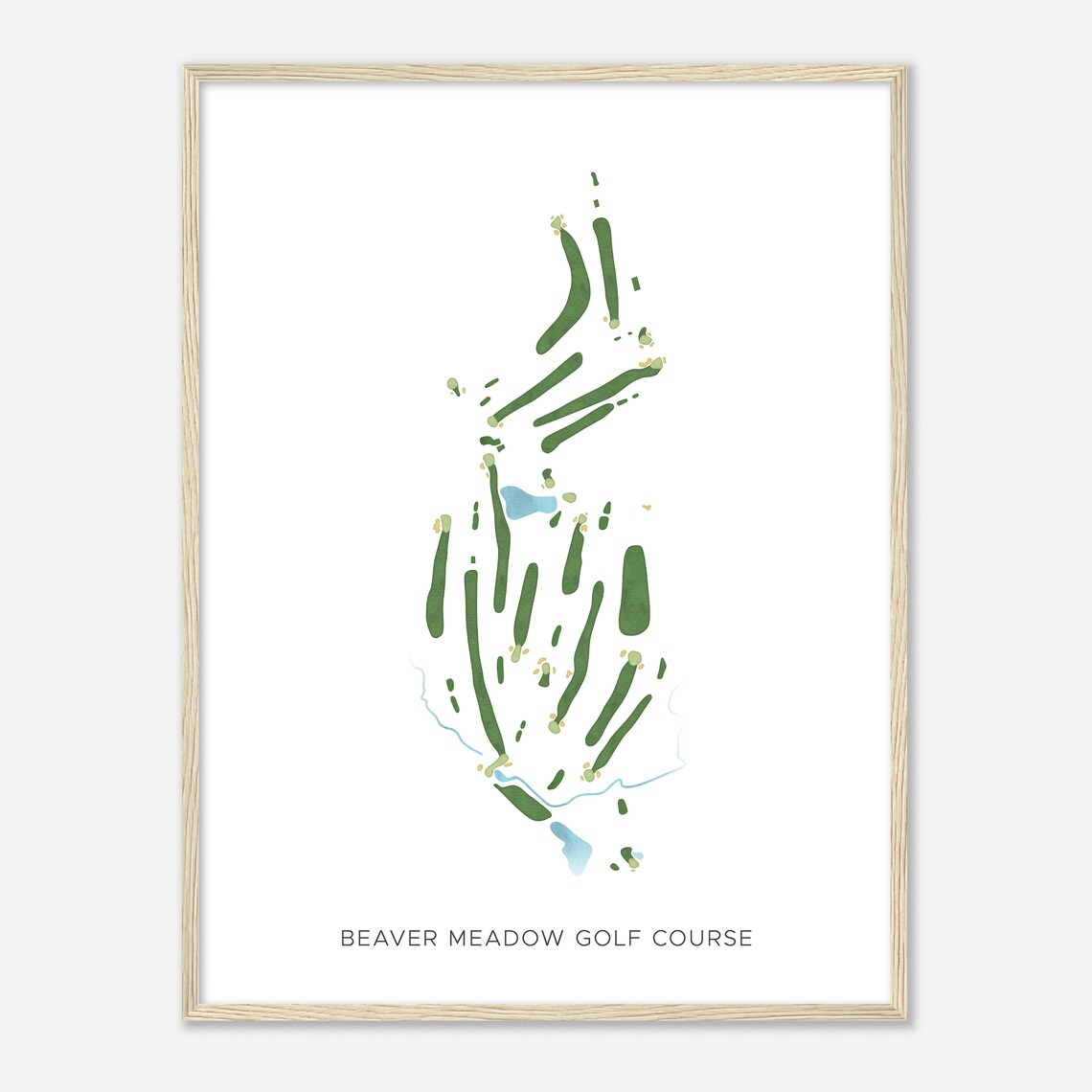 Beaver Meadow Golf Course New Hampshire Modern Watercolor Map Golfer Gift Golf Wall Art Golf Poster Print Course Layout
