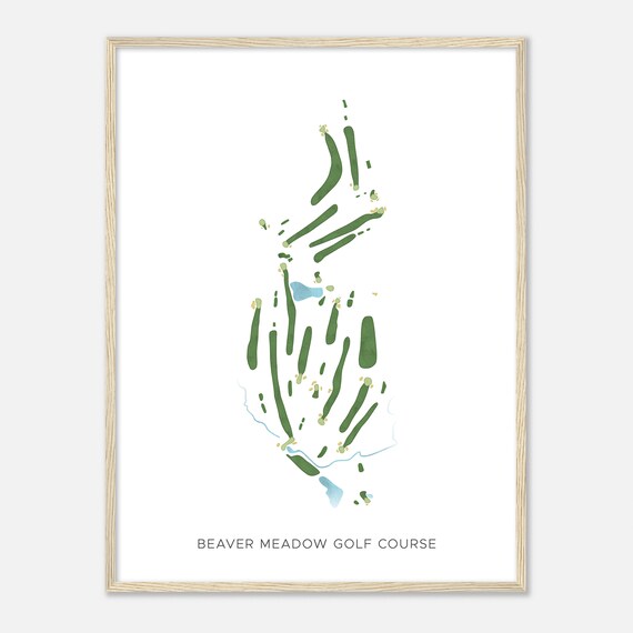 Beaver Meadow Golf Course New Hampshire Modern Watercolor Map Golfer Gift Golf Wall Art Golf Poster Print Course Layout