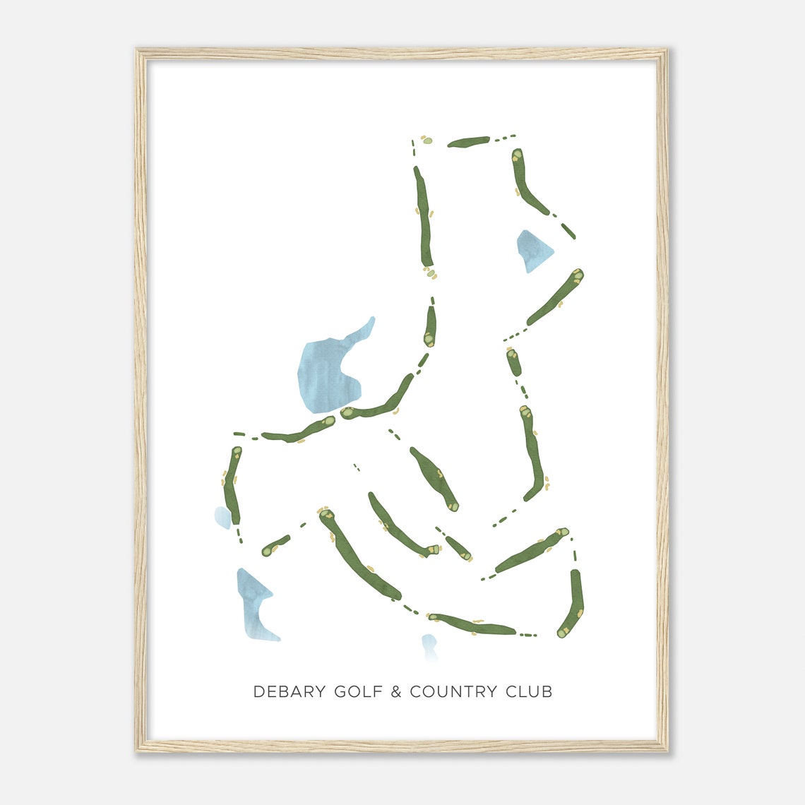 DeBary Golf & Country Club Florida Modern Watercolor Map Poster - Image 2