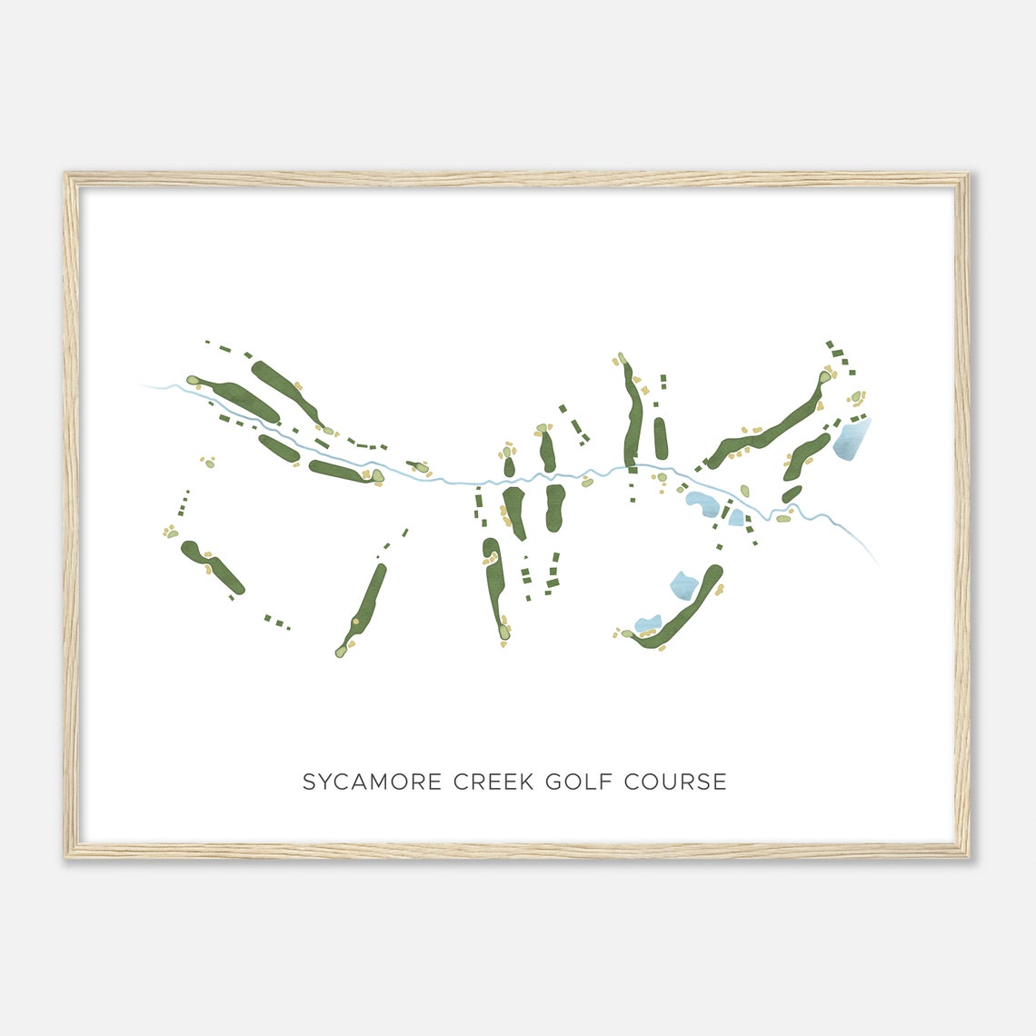 Sycamore Creek Golf Course Virginia Modern Watercolor Map Poster