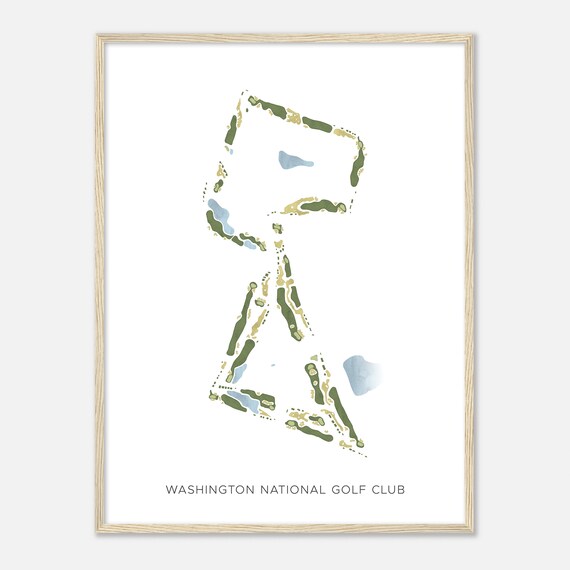 Washington National Golf Club Washington Modern Watercolor Map Golfer Gift Golf Wall Art Golf Poster Print Course Layout