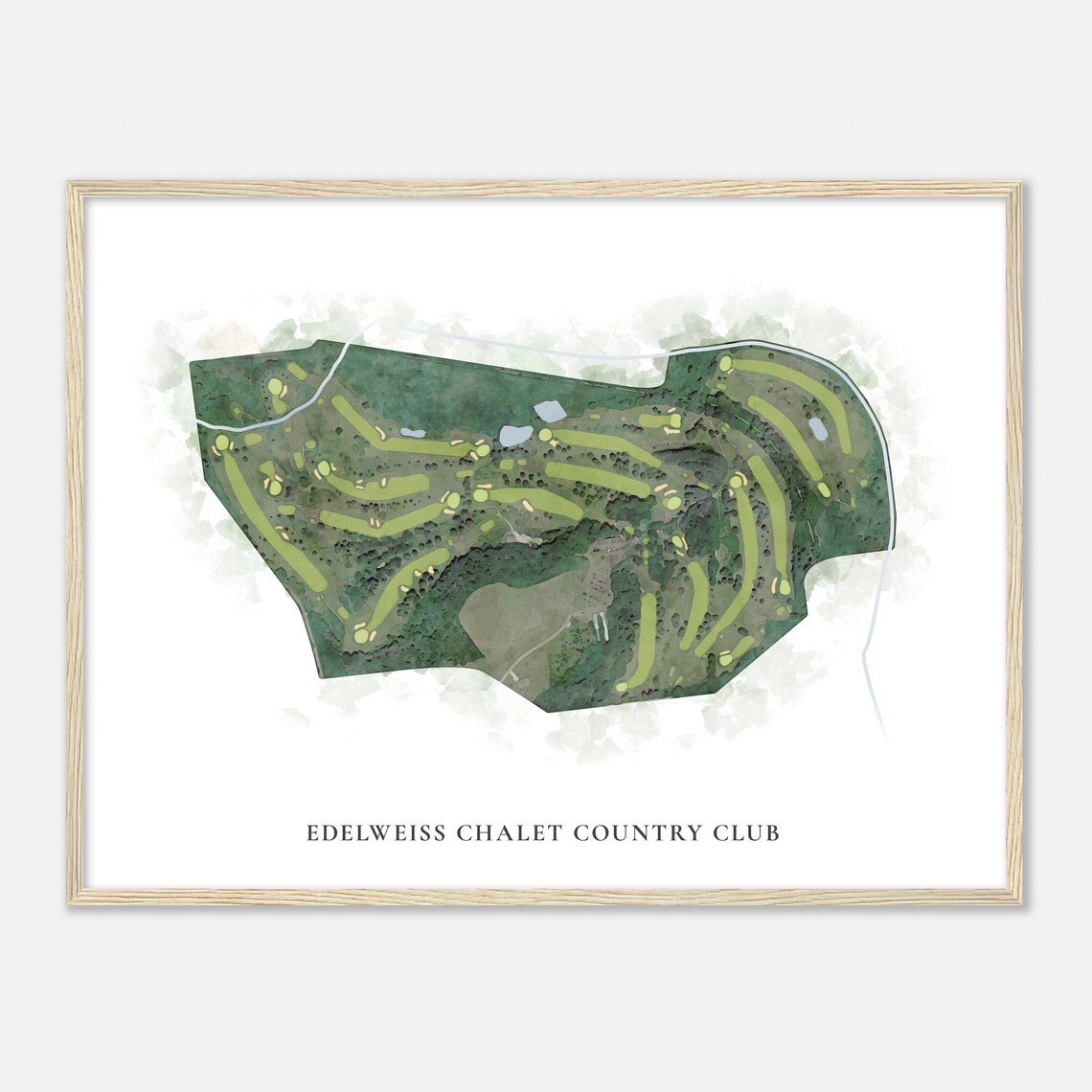 Edelweiss Chalet Country Club Aerial Fairway Map Print Golfer Gift - Image 2