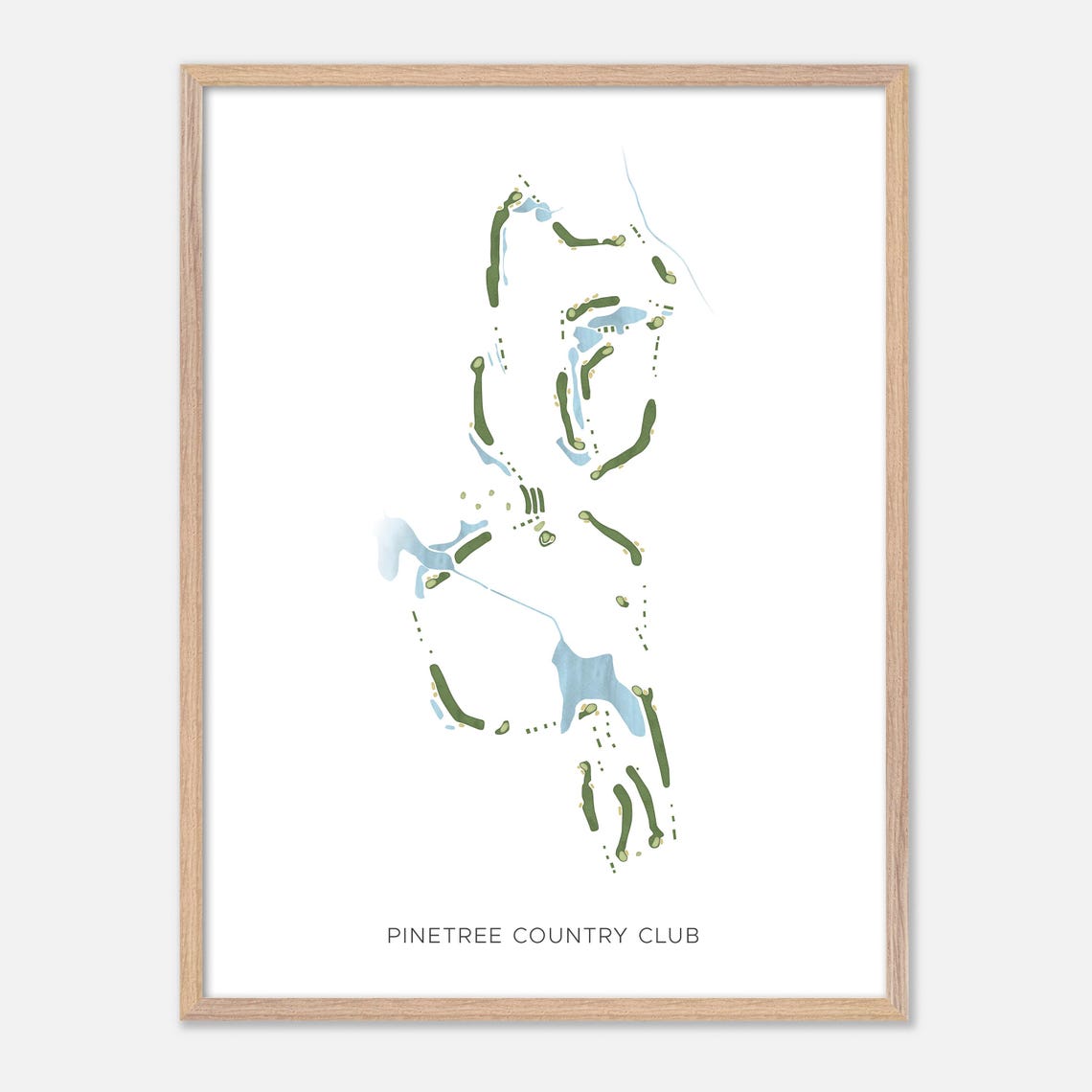 Pinetree Country Club Modern Minimalist Course Map Art Poster - Image 2
