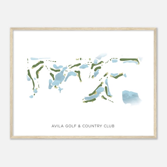 Avila Golf Country Club Florida Modern Watercolor Map Golfer Gift Golf Wall Art Golf Poster Print Course Layout