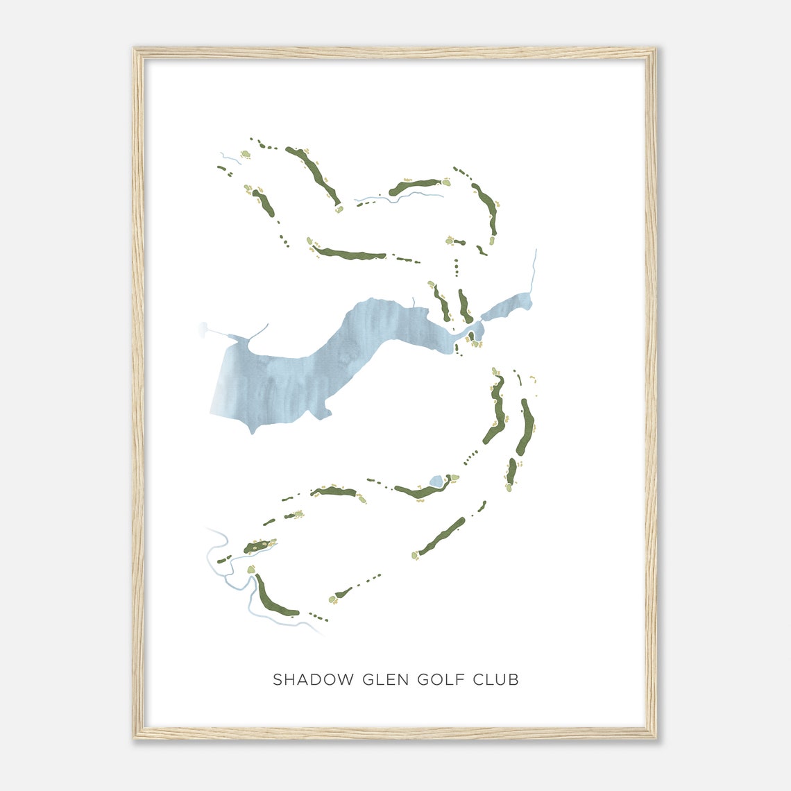 Shadow Glen Golf Club Watercolor Course Hole Layout Map Art Poster - Image 2