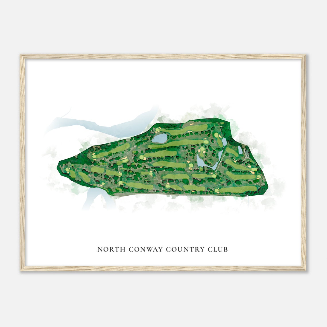 North Conway Country Club New Hampshire Watercolor Map Poster - Image 2