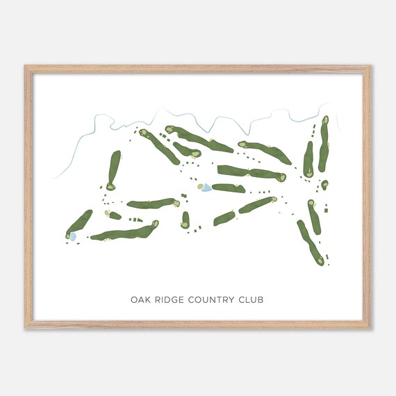 Oak Ridge Country Club Golf Course Fairway Map Minimalist Poster