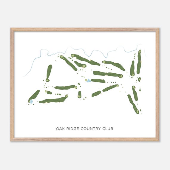 Oak Ridge Country Club In Oak Ridge Tennessee Modern Watercolor Map Golfer Gift Golf Wall Art Golf Poster Print Course Layout