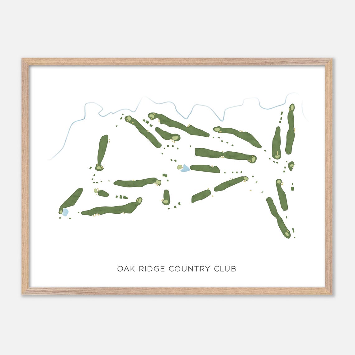Oak Ridge Country Club Golf Course Fairway Map Minimalist Poster
