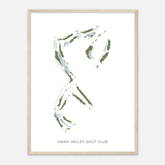 Swan Valley Golf Club Michigan Modern Watercolor Map Golfer Gift Golf Wall Art Golf Poster Print Course Layout