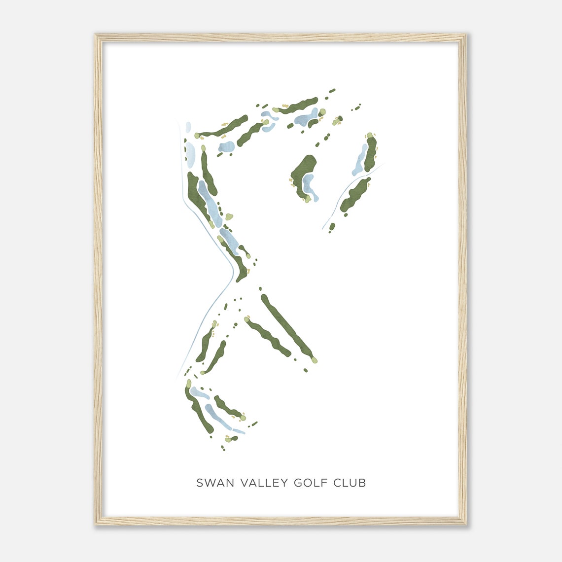 Swan Valley Golf Club Modern Minimalist Course Map Golfer Gift Poster