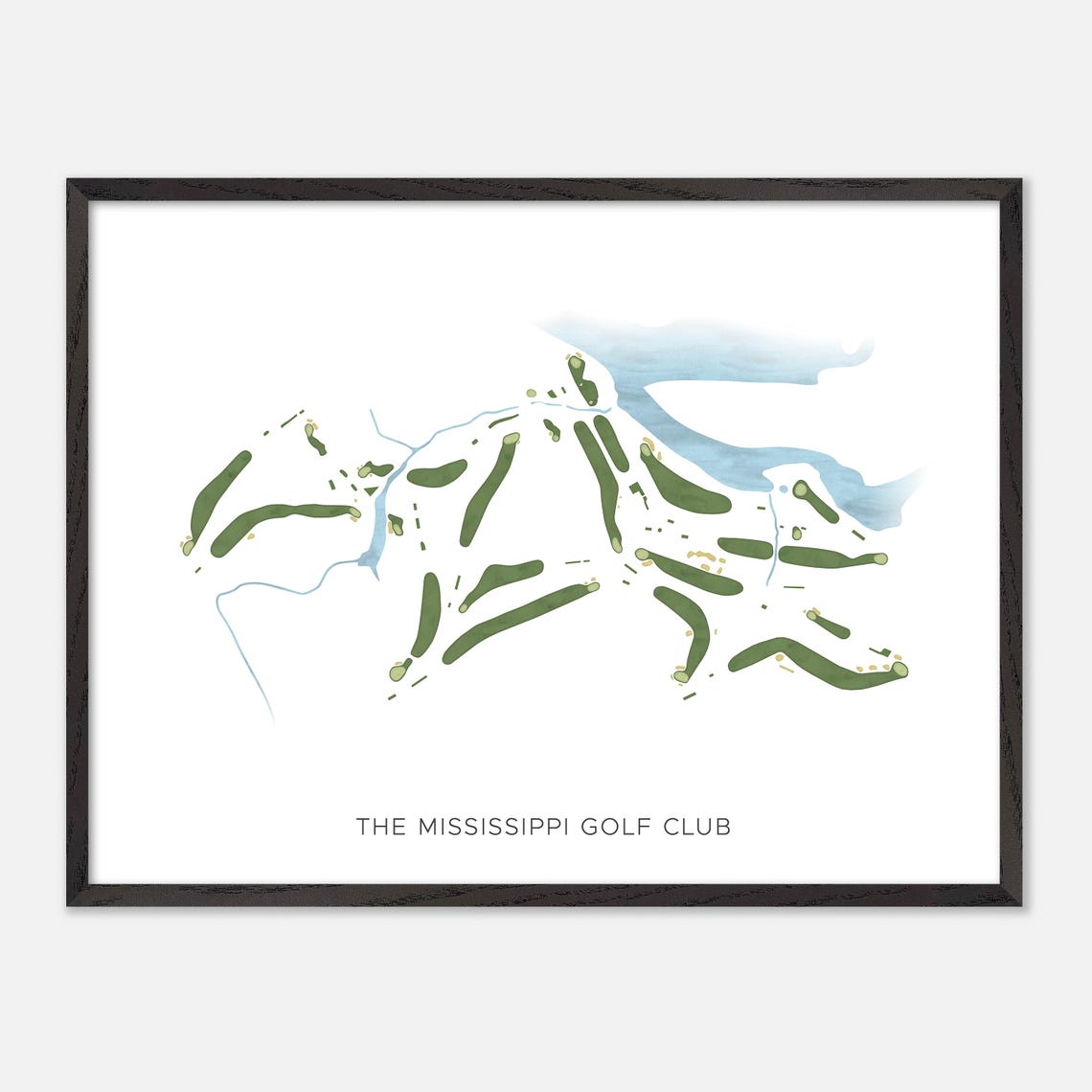 The Mississippi Golf Club Canada Modern Watercolor Course Map Poster - Image 4