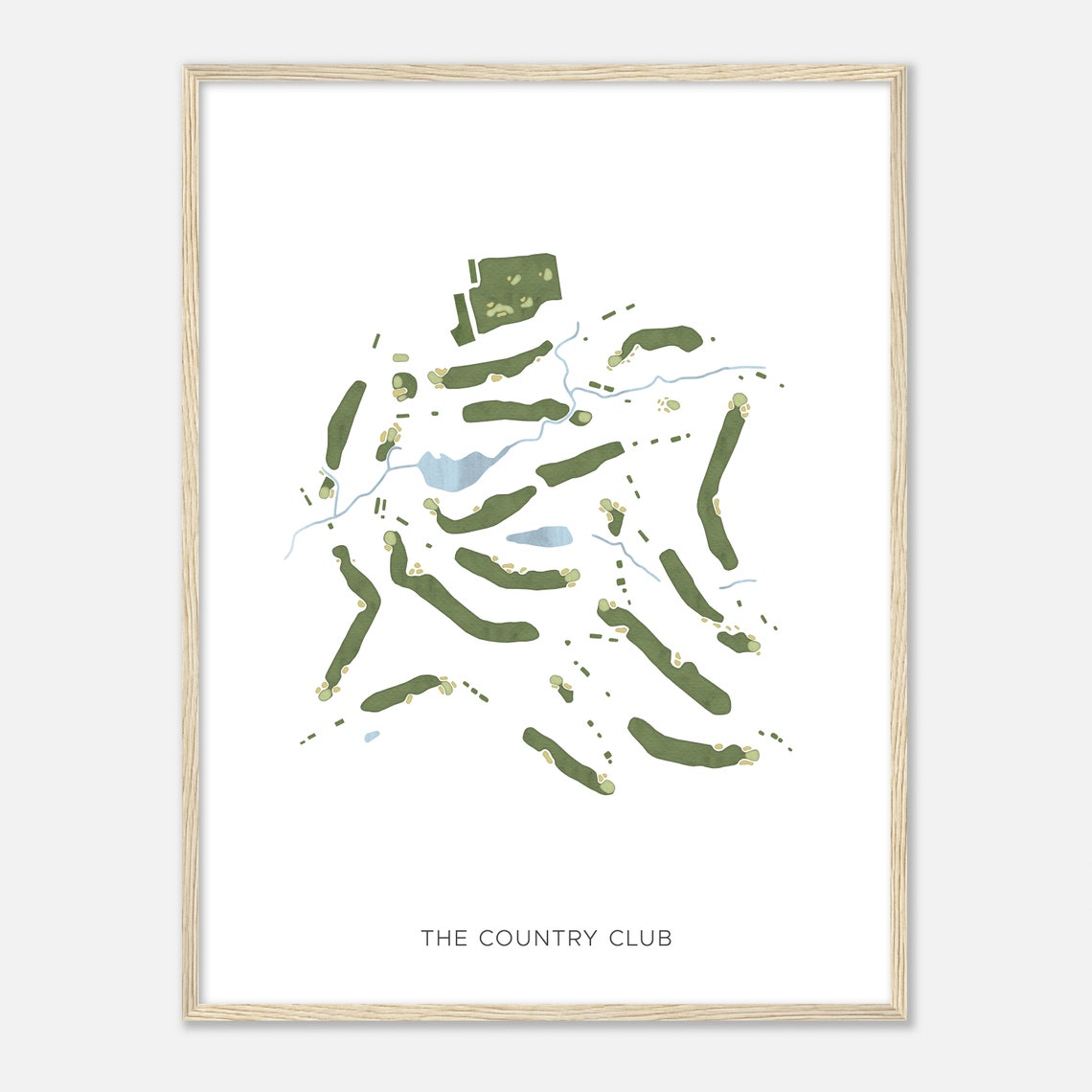 The Country Club Ohio Modern Watercolor Golf Course Map Poster - Image 2