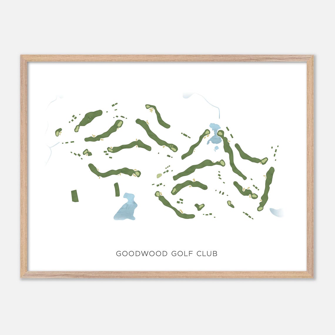 Goodwood Golf Club Canada Modern Minimalist Fairway Map Art Poster