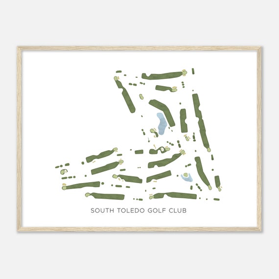 South Toledo Golf Club Ohio Modern Watercolor Map Golfer Gift Golf Wall Art Golf Poster Print Course Layout