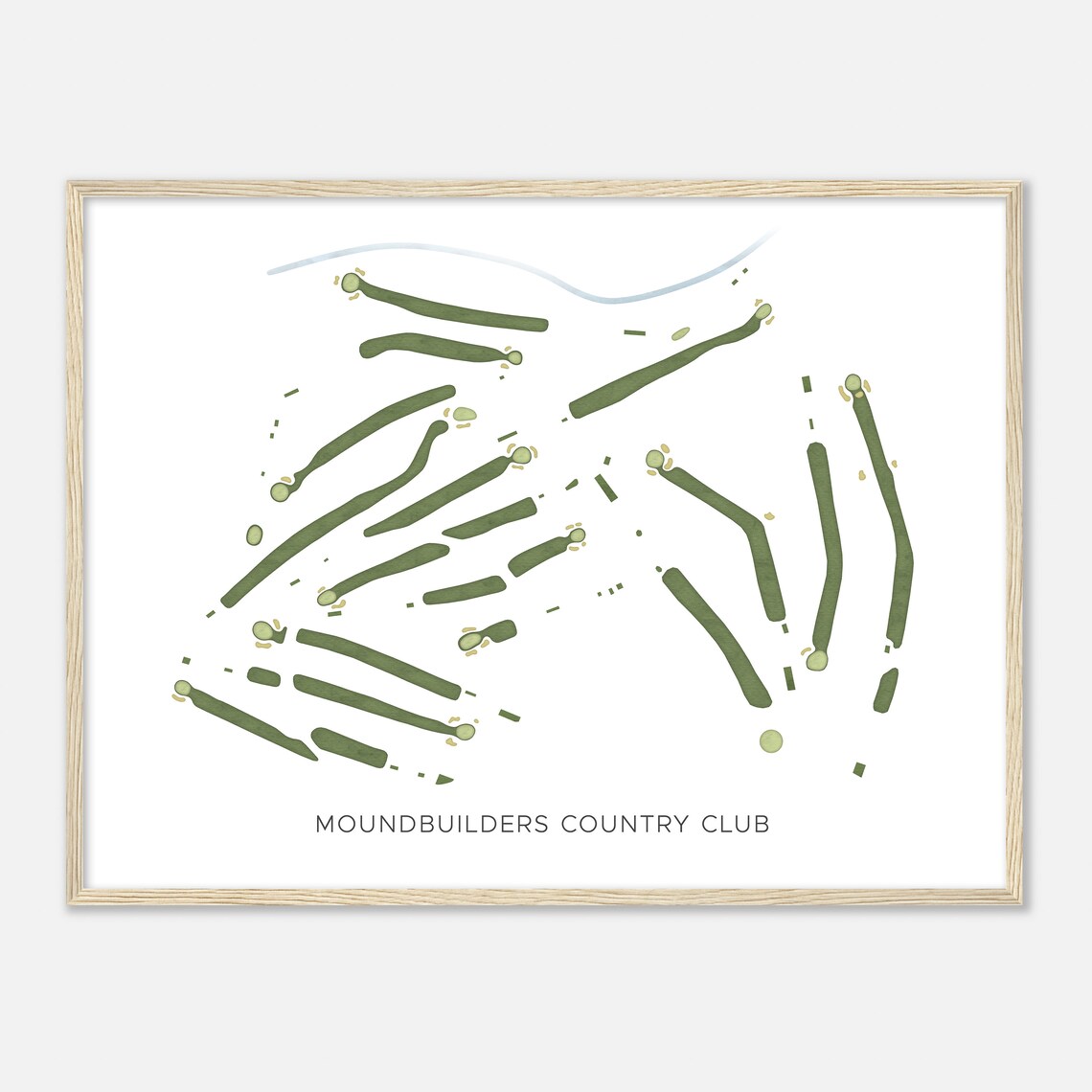 Moundbuilders Country Club Ohio Modern Watercolor Map Golfer Gift Golf Wall Art Golf Poster Print Course Layout - Image 2