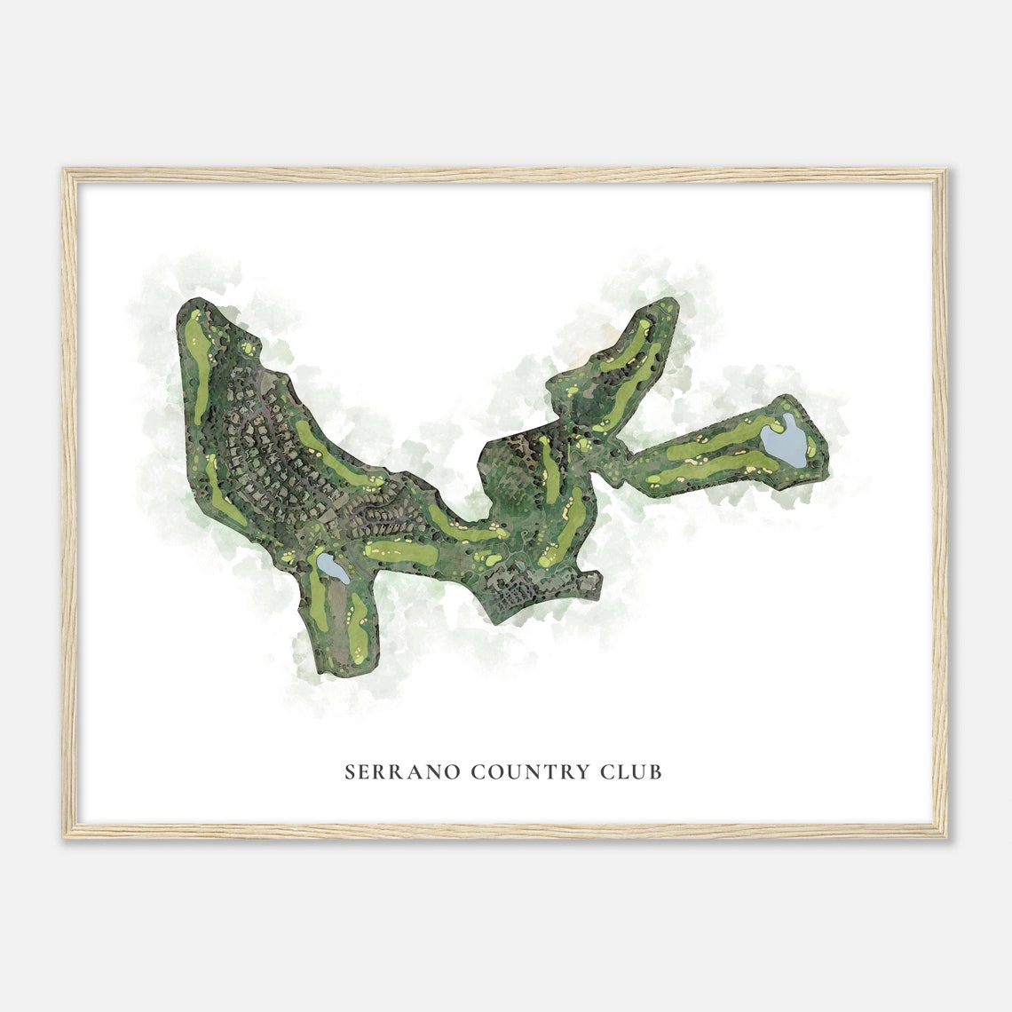 Serrano Country Club California Classic Aerial Watercolor Map Poster - Image 2