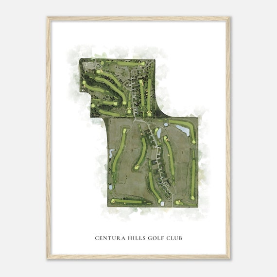 Centura Hills Golf Club Nebraska Classic Watercolor Map Golfer Gift Golf Wall Art Golf Poster Print Course Layout