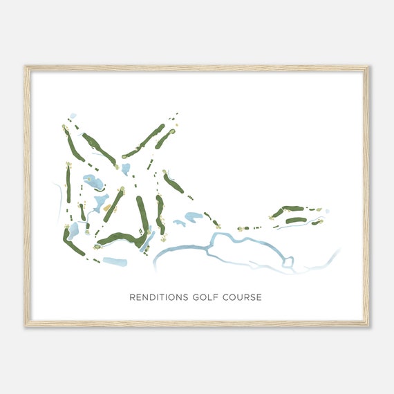 Renditions Golf Course Maryland Modern Watercolor Map Golfer Gift Golf Wall Art Golf Poster Print Course Layout